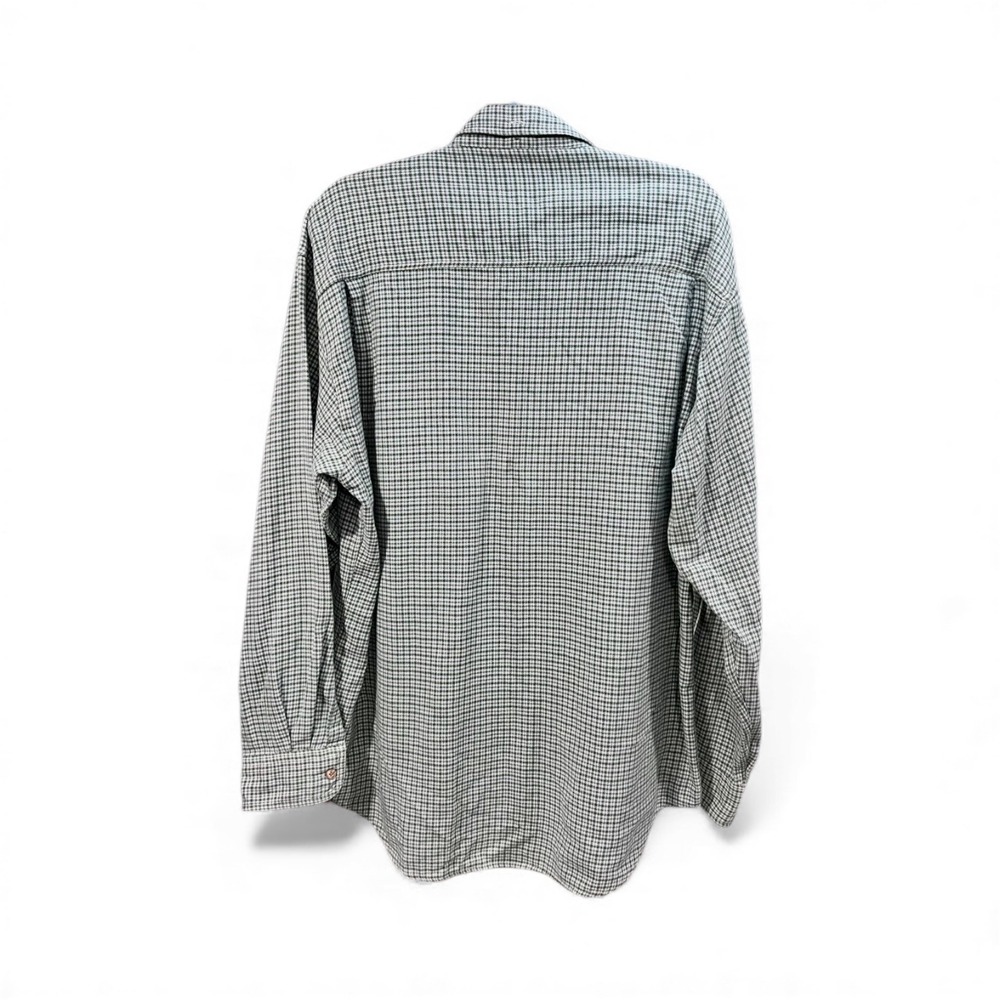 Madison Trader Plaid Button Down Shirt Mens Long Sleeve Green Check Size L - Picture 8 of 8